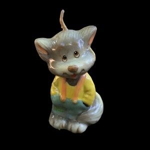 Vintage Feline Feelins Kitty Cat Miniature Candle, Cake Topper